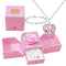 Rose gift box, heart bracelet necklace two-piece set gift for her
